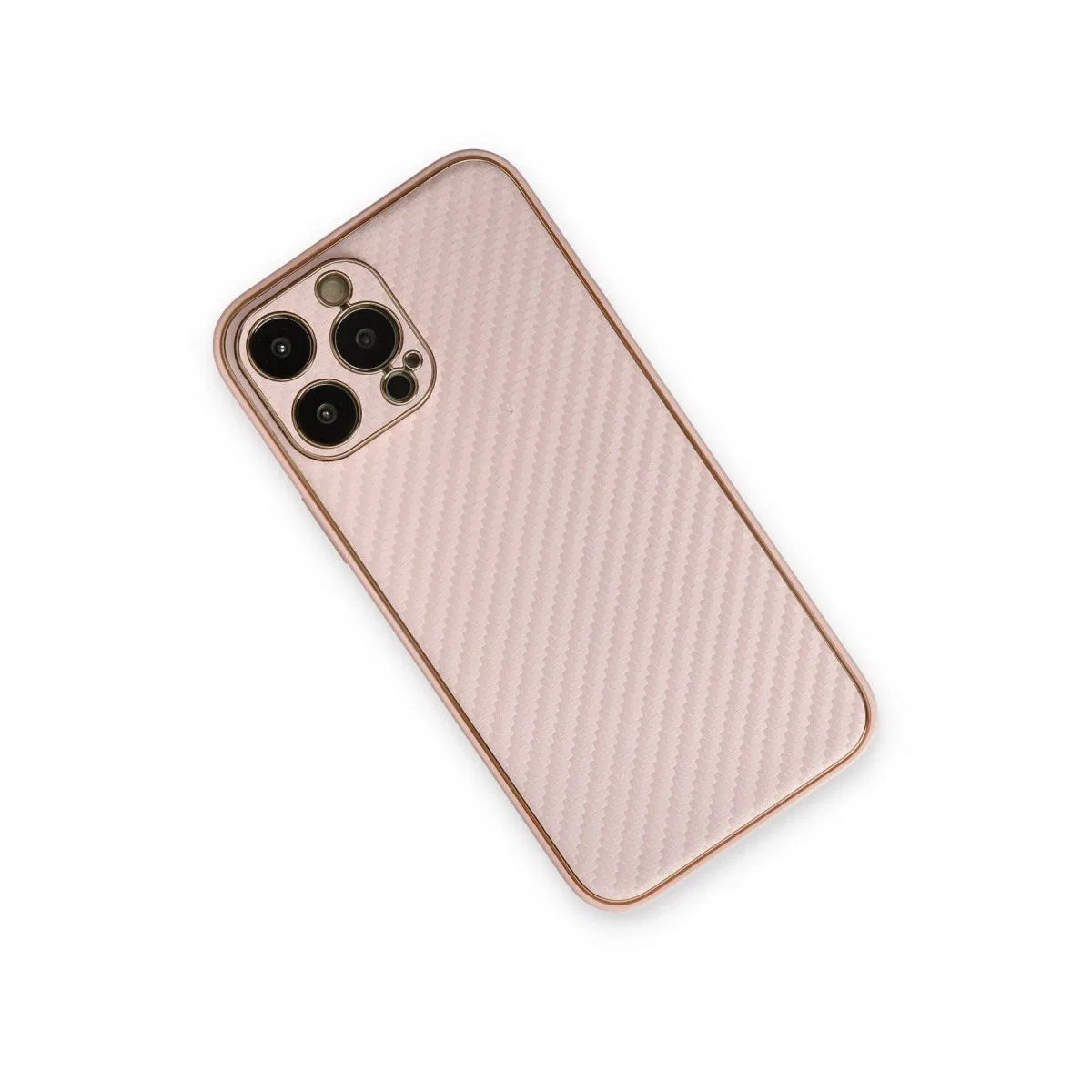 Apple İphone 13 Pro Max Kılıf Coco Karbon Silikon - Pembe görsel 3