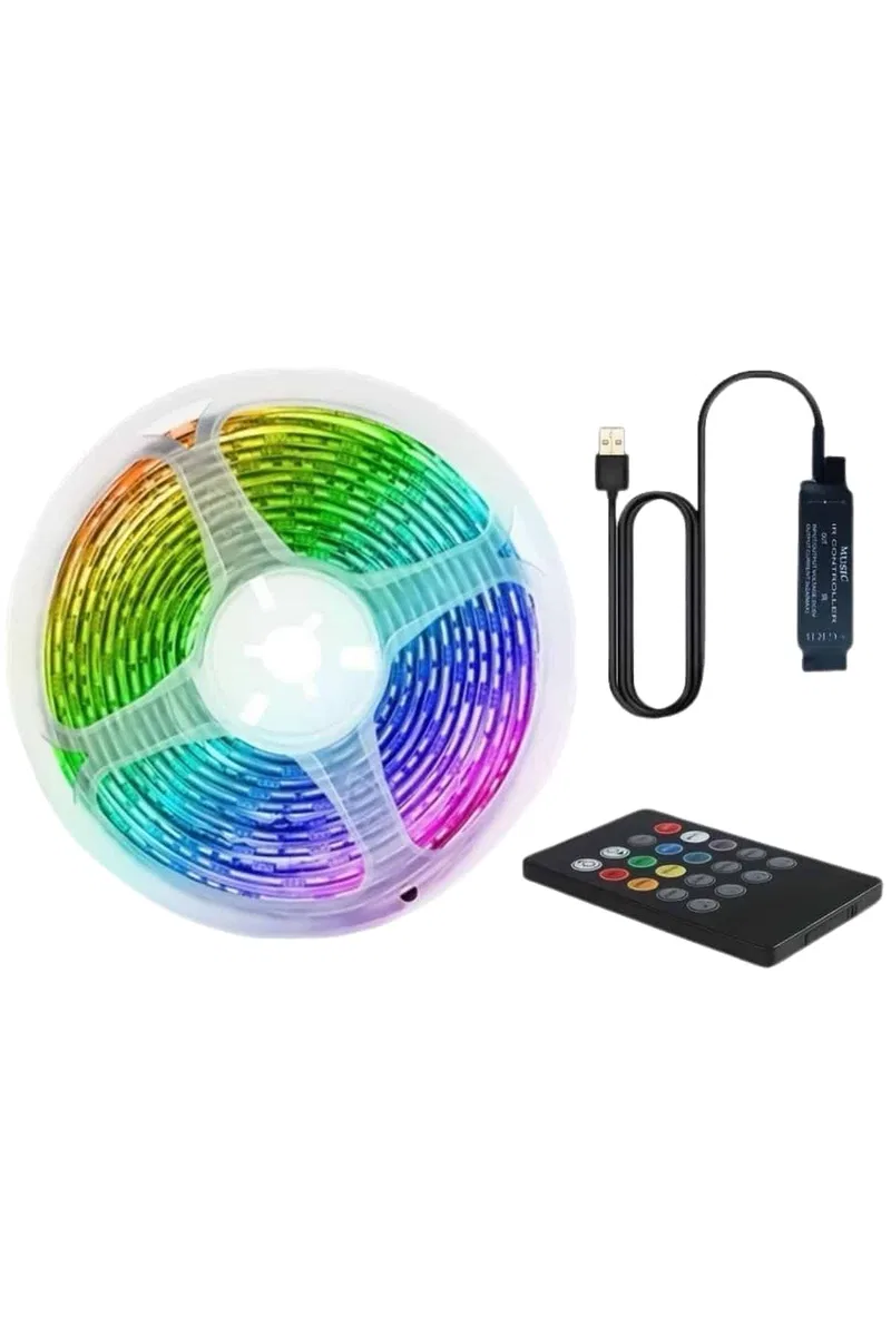 RGB Şerit Led 10 Metre Led Işık Kumanda ile Kontrol RGB görsel 3