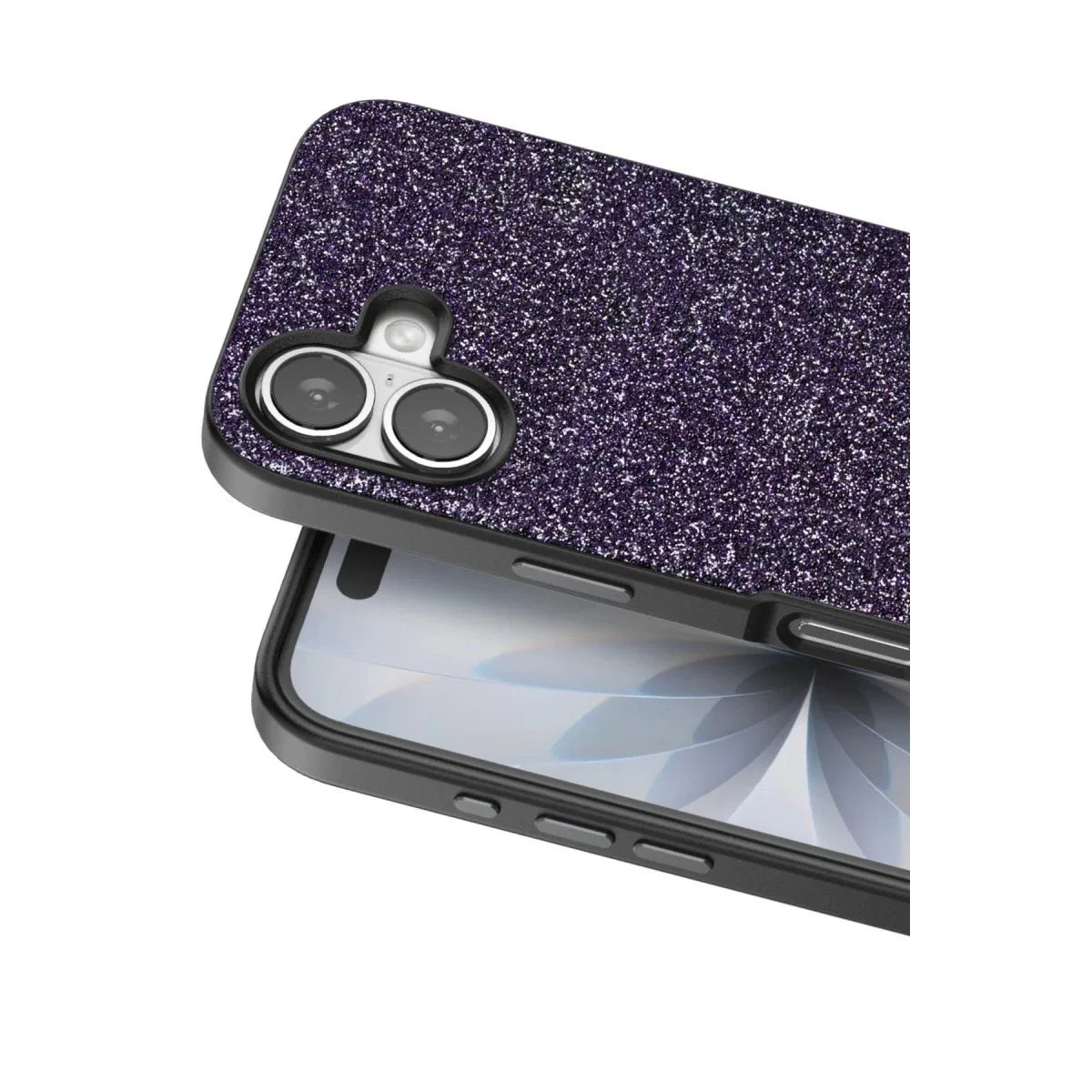 Onegif Apple İphone 17 Bright Simli Kapak - Derin Mor görsel 2