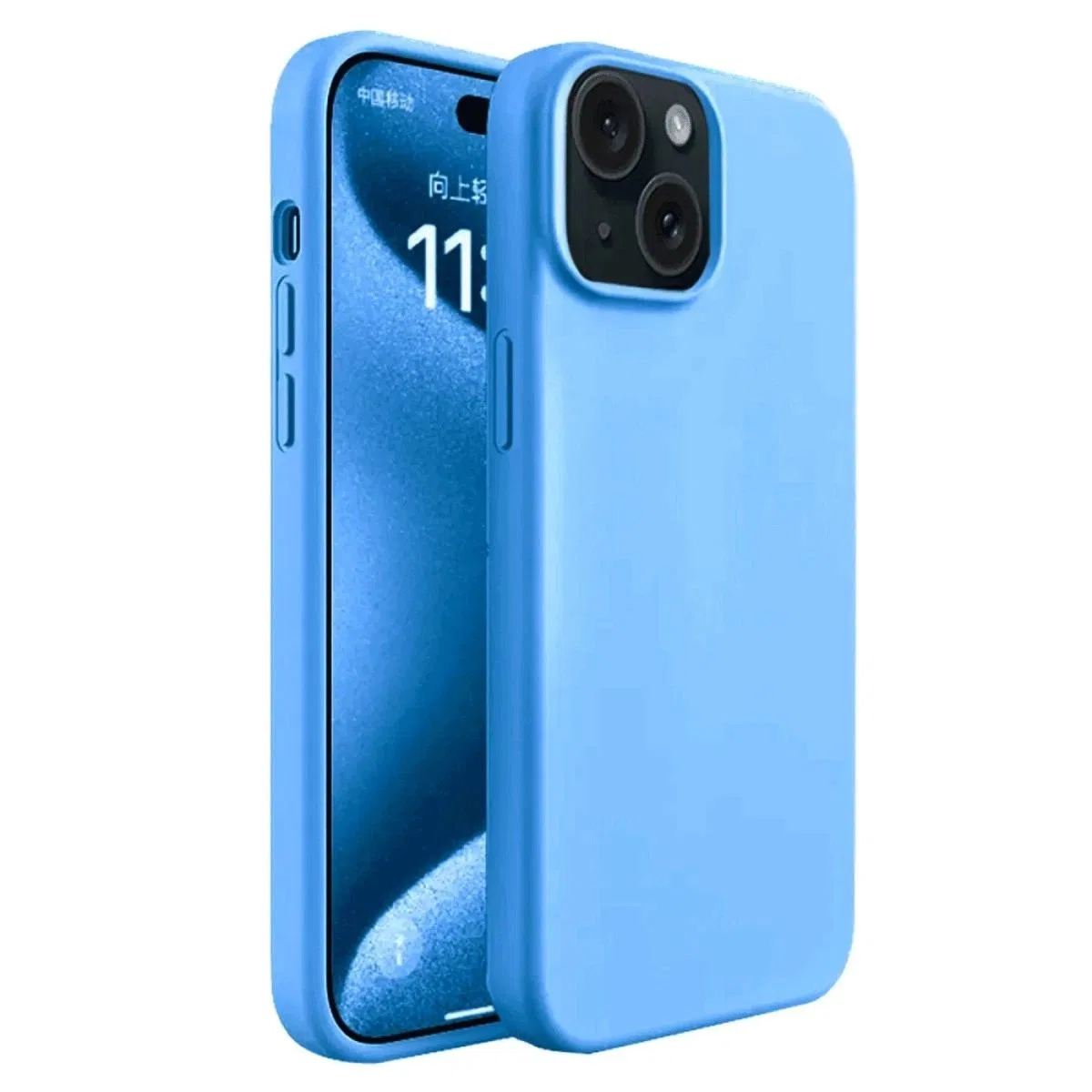 Apple İphone 15 Kılıf First Silikon - Mavi
