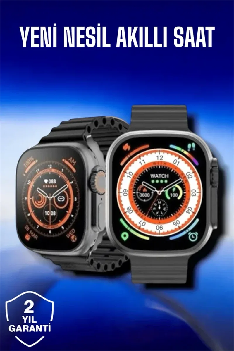 45 MM Gri Kasa Ultra Akıllı Saat Sesli Görüşme, Sağlık Takibi, Suya Dayanıklı görsel 2