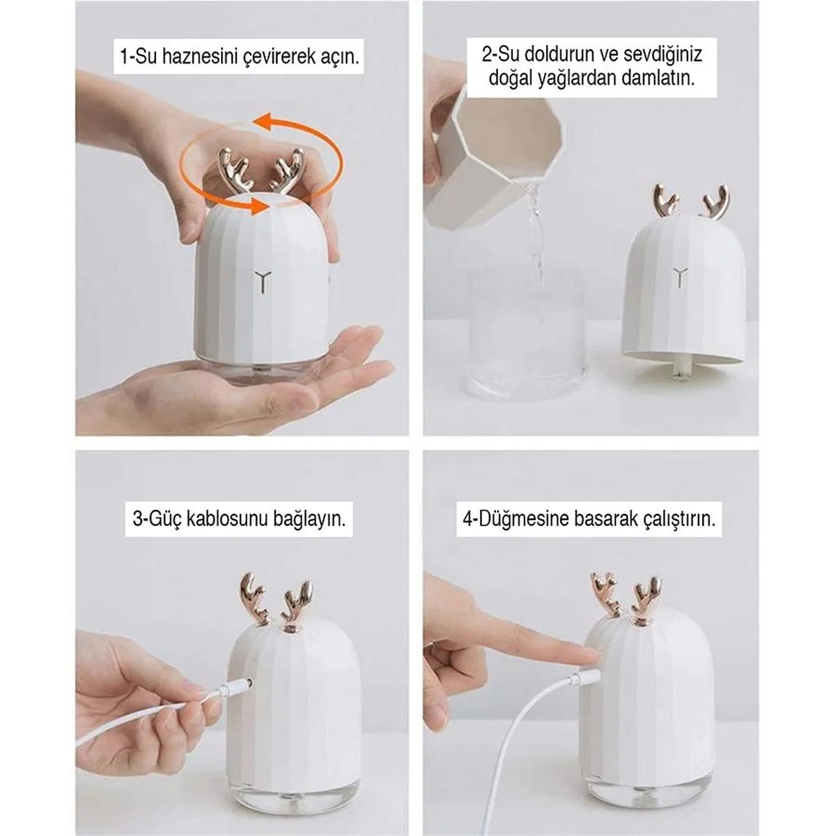 Lovely Humidifier Ortam Dezenfeksiyon Ve Şık Buhar Makinesi görsel 4