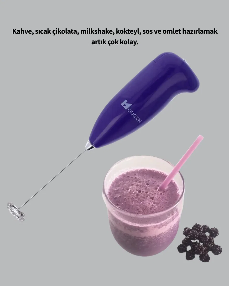 Portatif Kahve Köpürtücü – Latte, Cappuccino, Milkshake ve Puding Yapıcı görsel 3