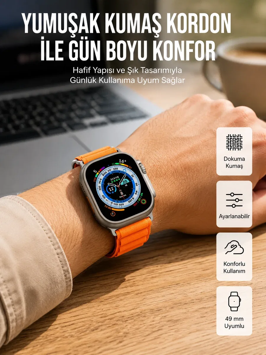 Akıllı Saat Ultra Android & İOS Uyumlu Arama Bildirim Özellikli