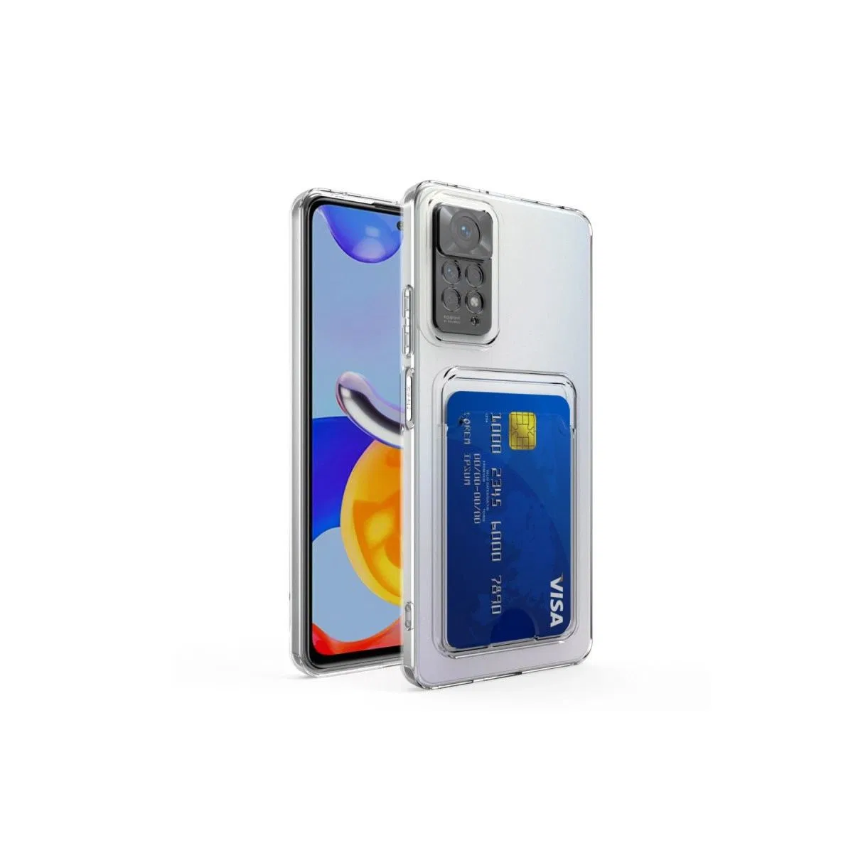 Xiaomi Redmi Note 11 Kılıf Kart Şeffaf Silikon - Şeffaf görsel 6