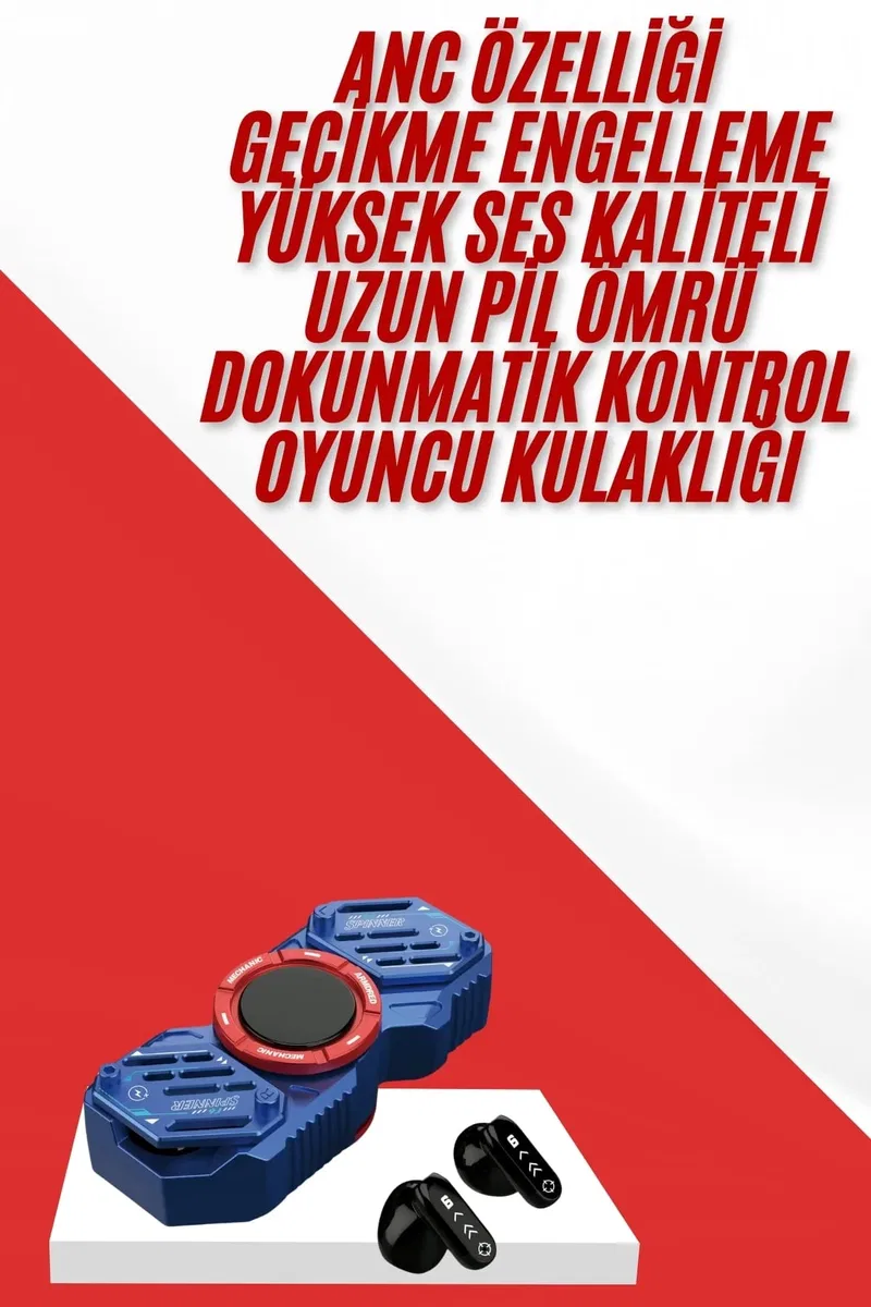 Bluetooth Kulaklık Stres Çarkı ANC Özellikli Gaming Kulaklık görsel 2