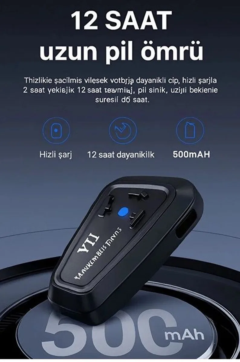 Y11 Bluetooth Kulaklık Mikrofonlu Motosiklet Kulaklığı İntercom Bt 5. 3