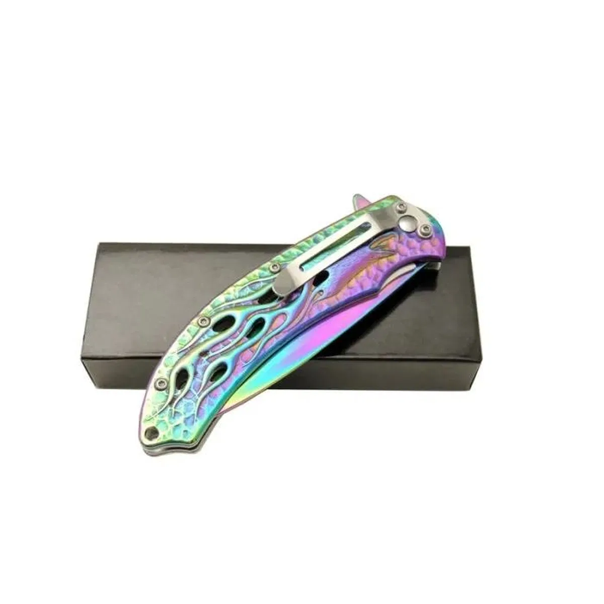 Kartal Rainbowi Tk 21 Cm Kamp / Outdoor Çakı - Yarı Otomatik, Kemerlikli, Kutulu görsel 2