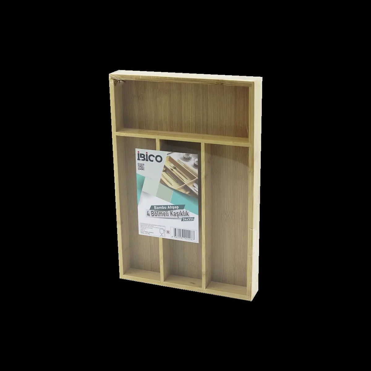 Bambu Çekmece Kaşıklık 22. 4x33 cm - 4 Bölmeli Çok Amaçlı Organizer görsel 2