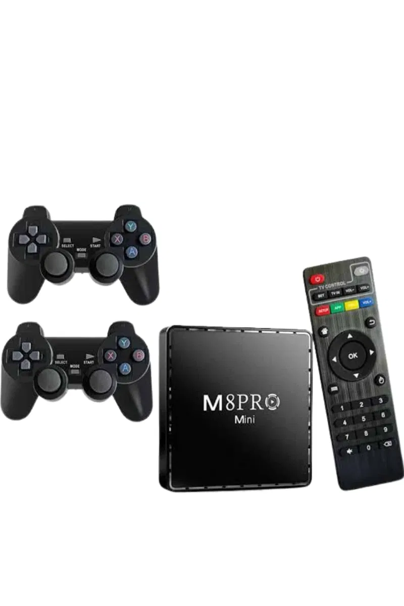 Android Tv Box 2. 4g 10k Ultra Hd 2gb Ram 64gb Hafıza 10000 Retro Oyunlu Konsol Game Stick M8 Pro görsel 3