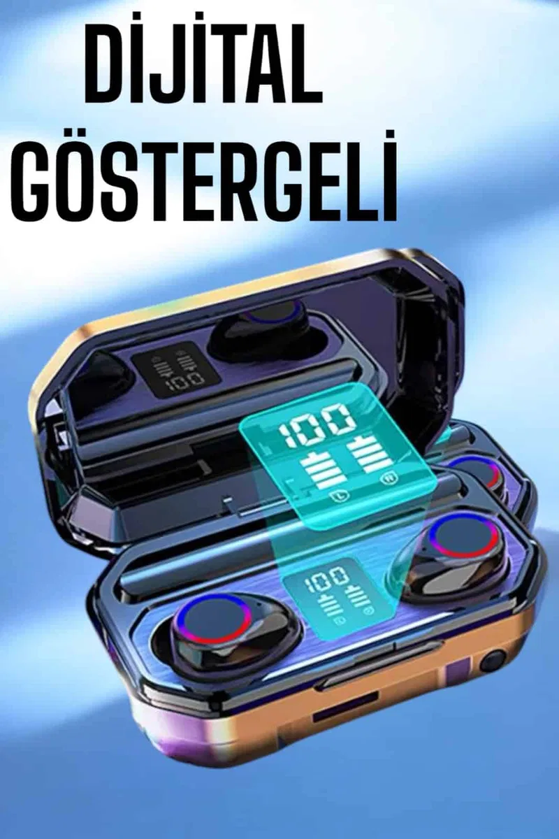 Dijital Göstergeli Bluetooth Bağlantılı Kulaklık Dokunmatik Kontrol görsel 2