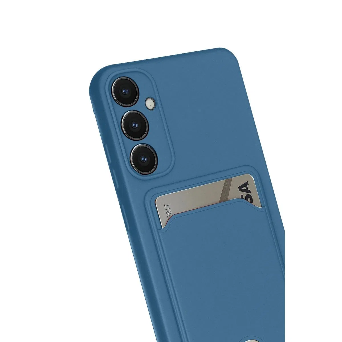 Samsung Galaxy S24 Fe Kılıf Kelvin Kartvizitli Silikon - Mavi görsel 2
