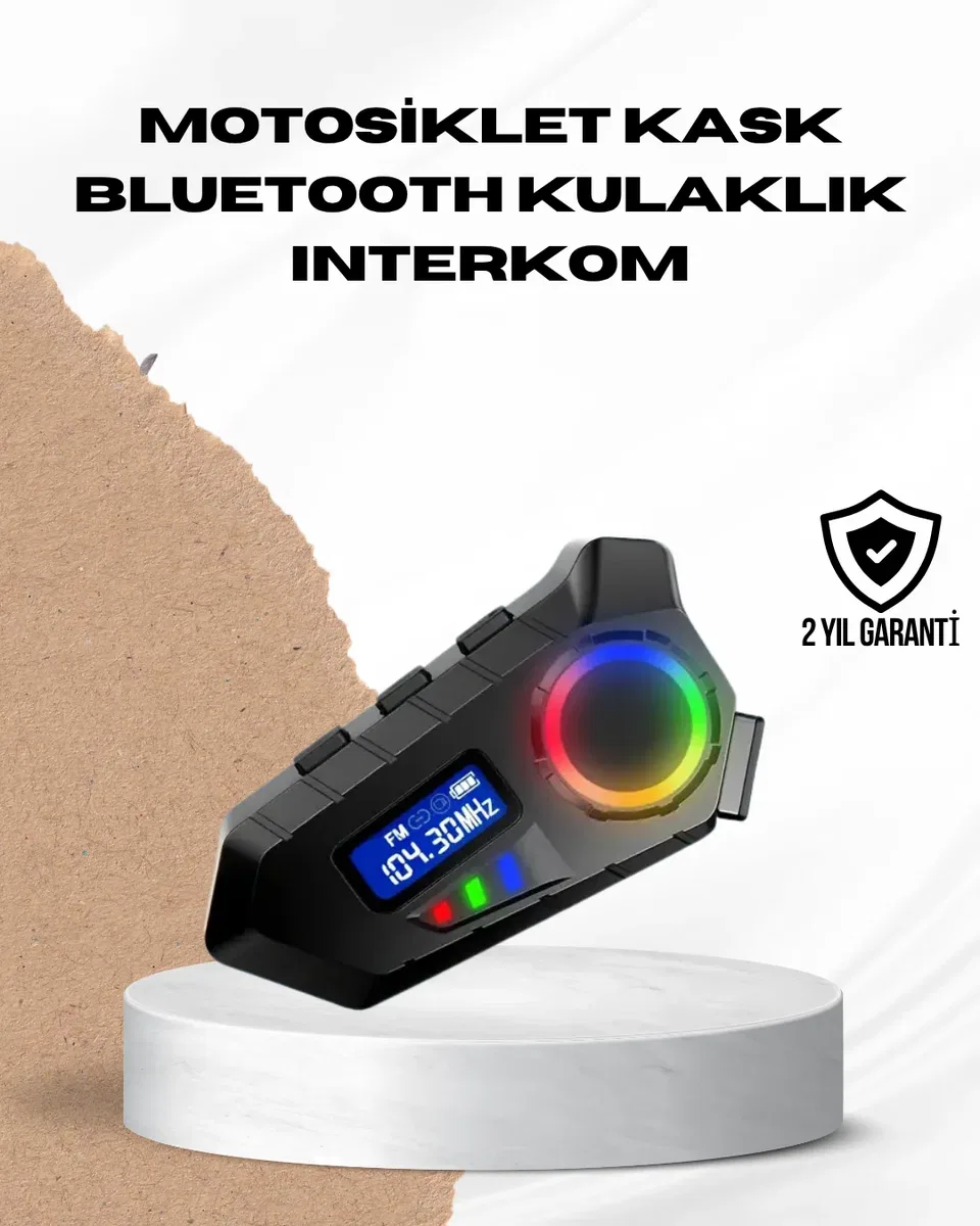 Bluetooth 5. 4 İnterkom IP65 Toz ve Su Geçirmez LED Göstergeli