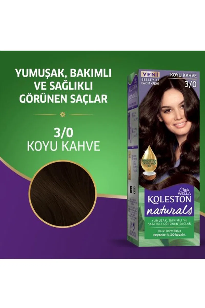 Naturals Saç Boyası Koyu Kahve 3/0 görsel 2