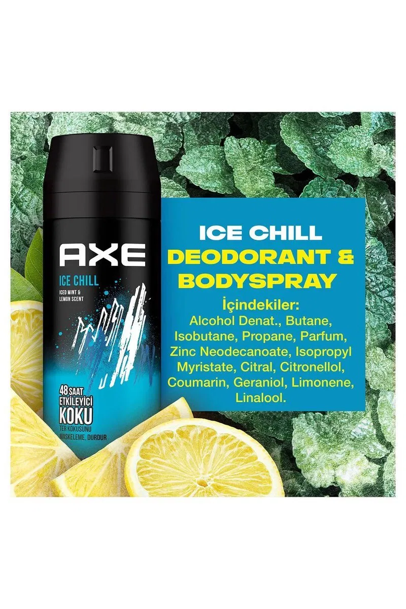 Axe Ice Chill Erkek Deodorant Sprey 150 ml görsel 6