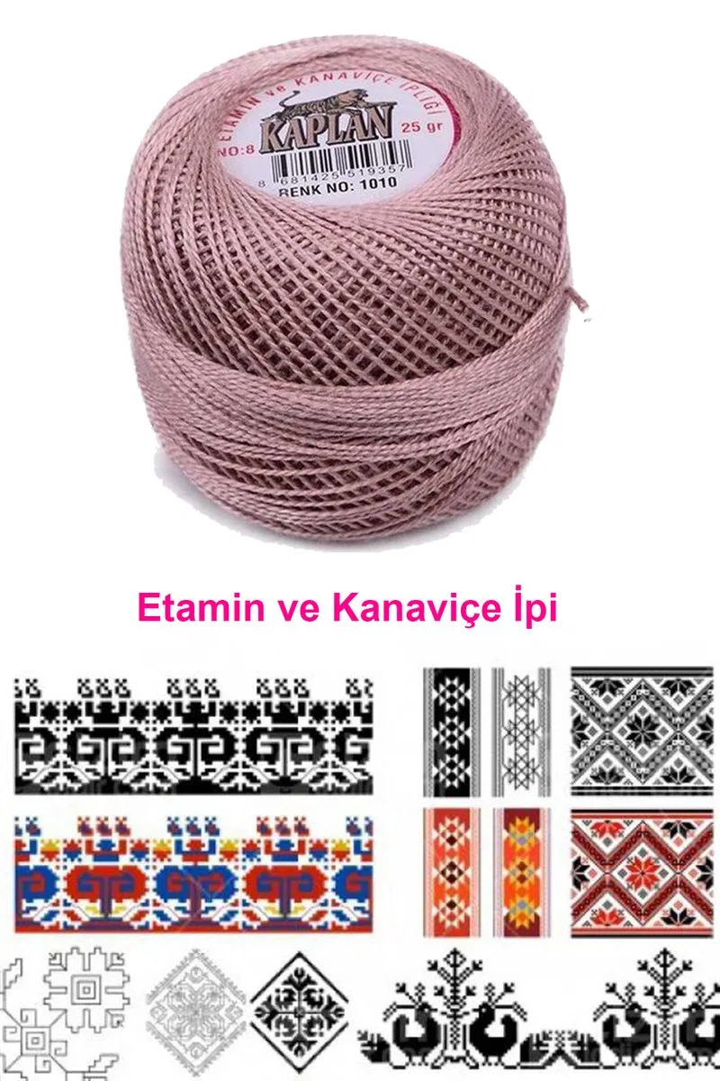 Kaplan Etamin Ve Kanaviçe İpi 8 No Kod/Renk: 1010 - Royaleks görsel 2