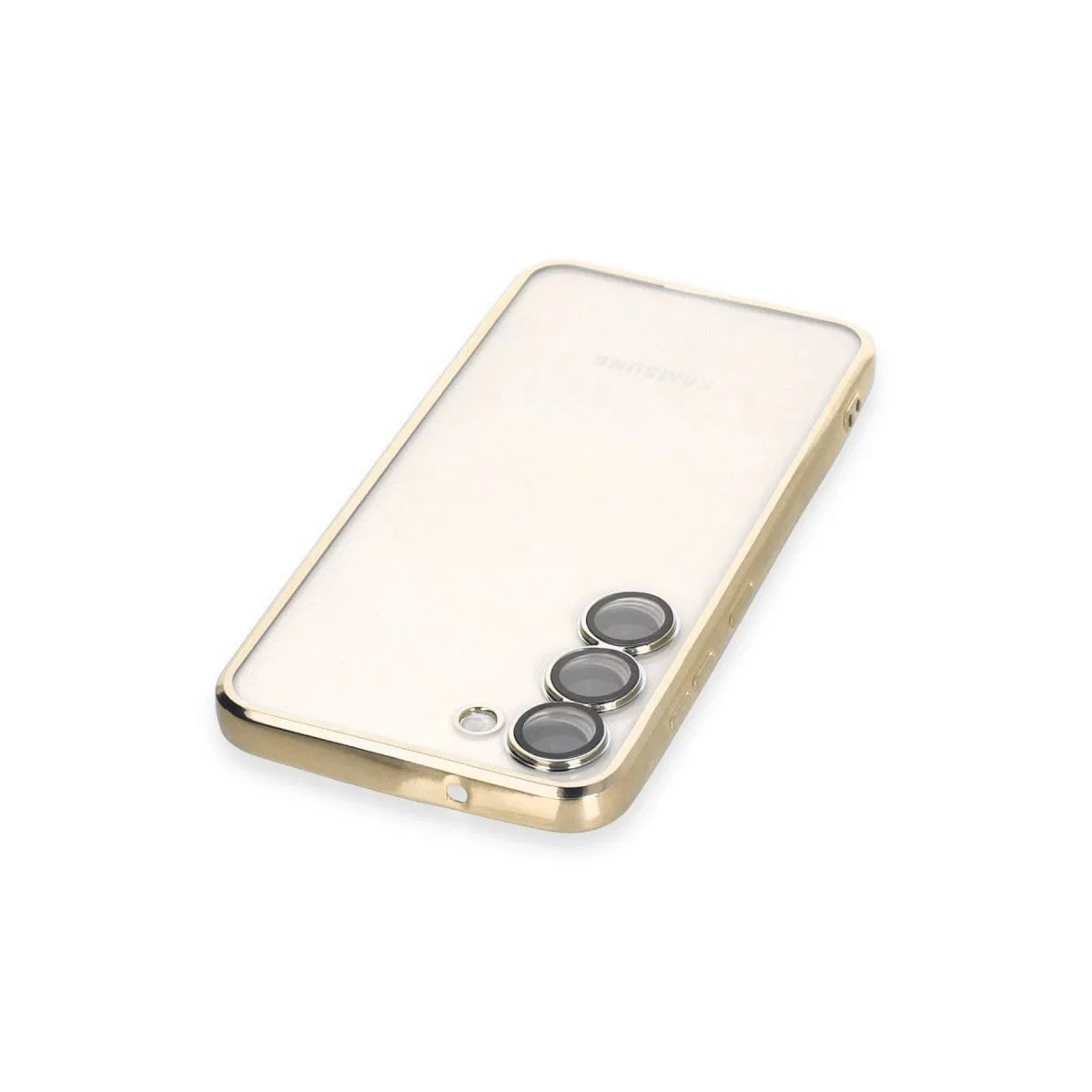Samsung Galaxy S24 Kılıf Razer Lensli Silikon - Gold görsel 3