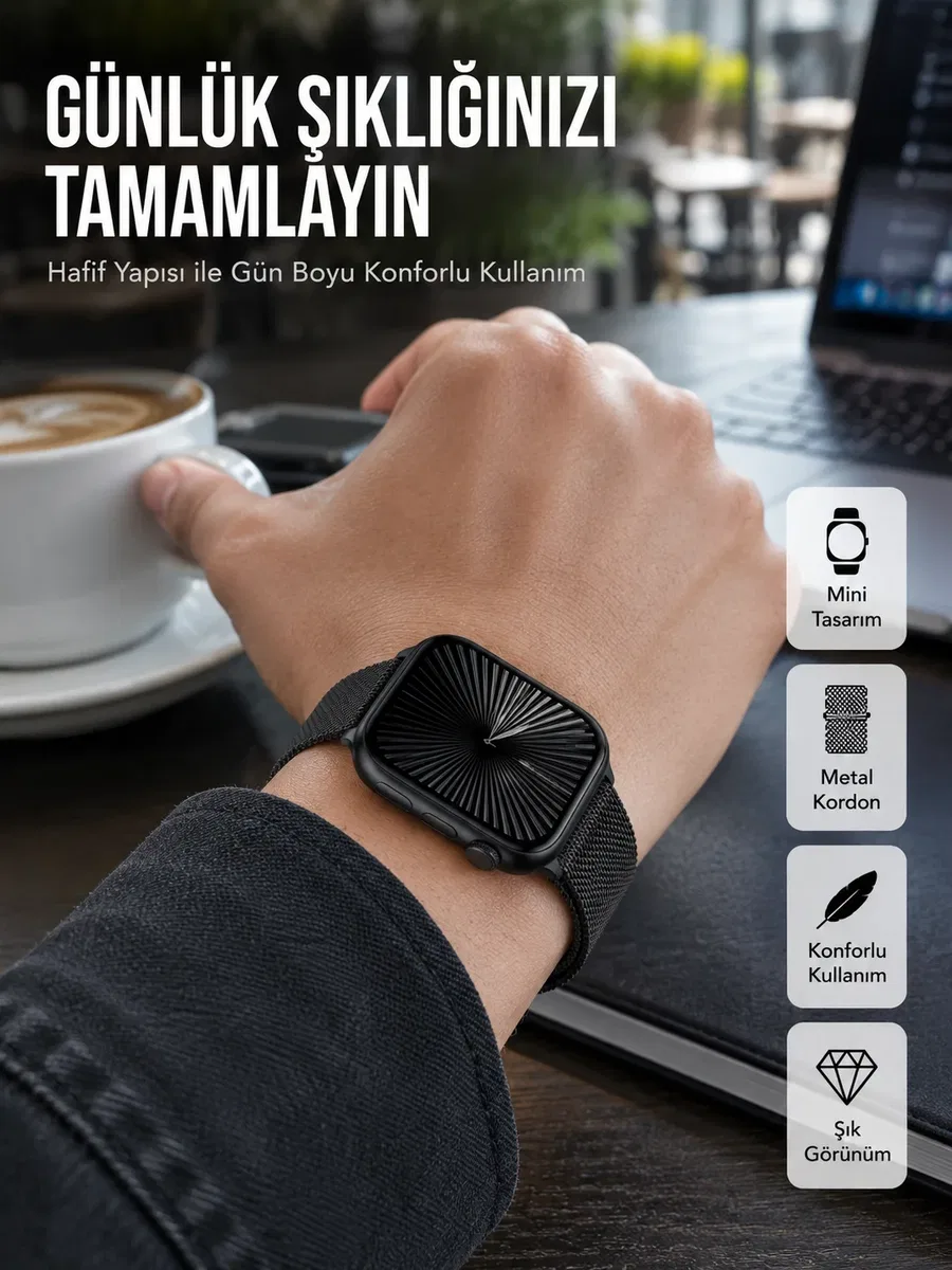 SQ-16 Mini Series 10 – Dokunmatik Akıllı Saat | Kalp Ritmi, SpO2, Uyku Takibi