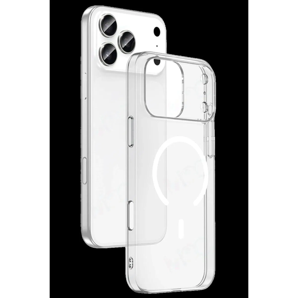 Newface Apple İphone 18 Pro Max Combo Sert Şeffaf Magsafe Kapak - Şeffaf