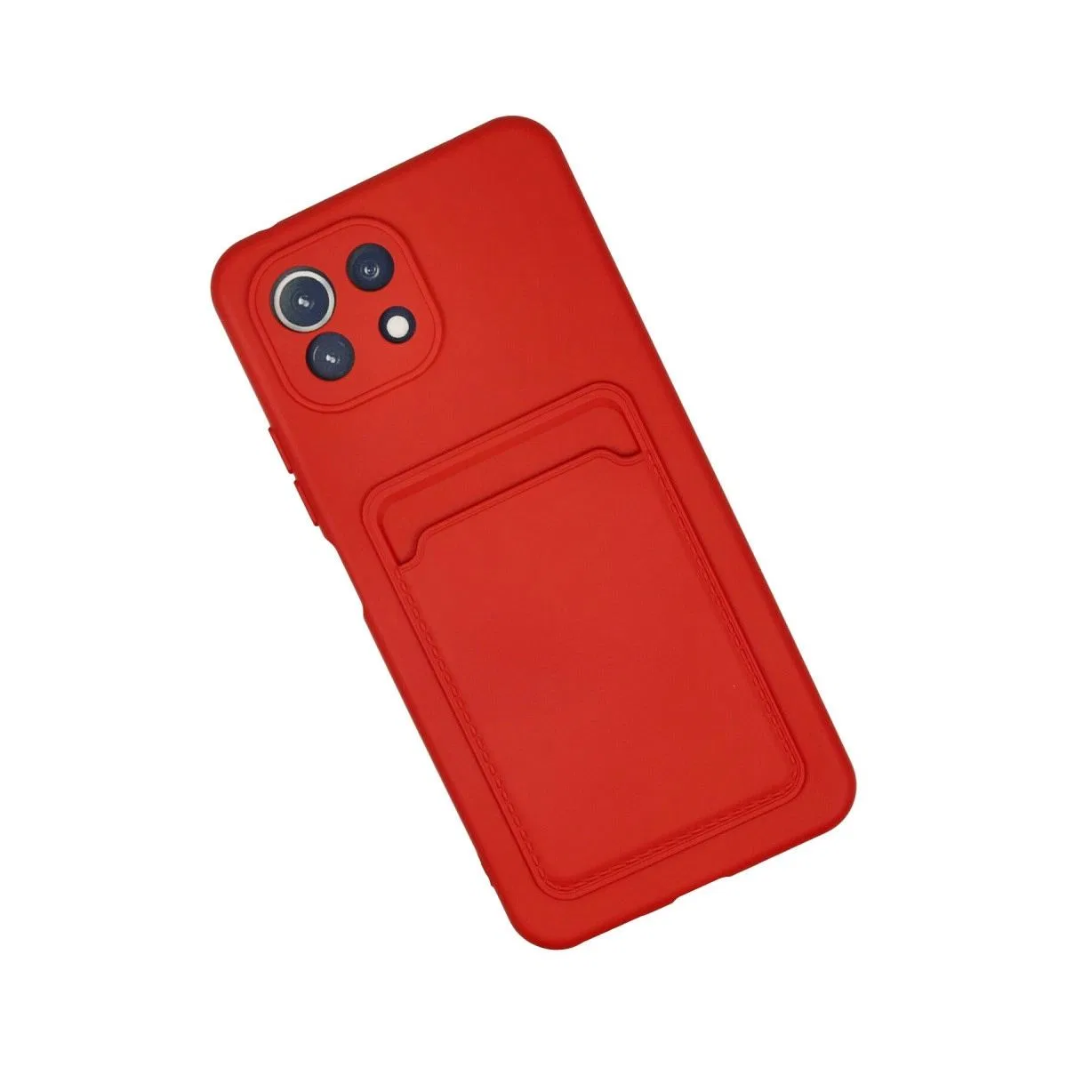 Xiaomi Mi 11 Lite Kılıf Kelvin Kartvizitli Silikon - Kırmızı görsel 2