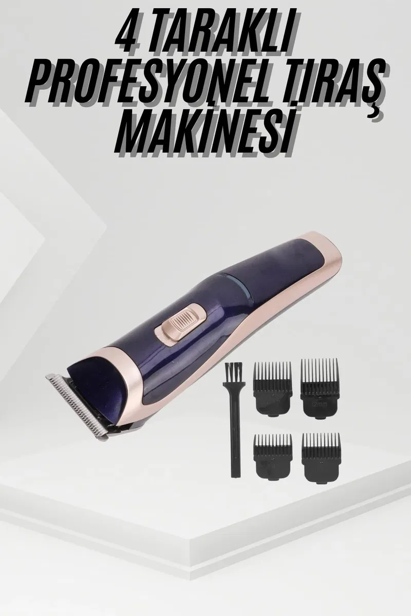 Tıraş Makinesi 4 Başlıklı Paslanmaz Çelik Bıçaklı Tüm Saç Tiplerine Uygun