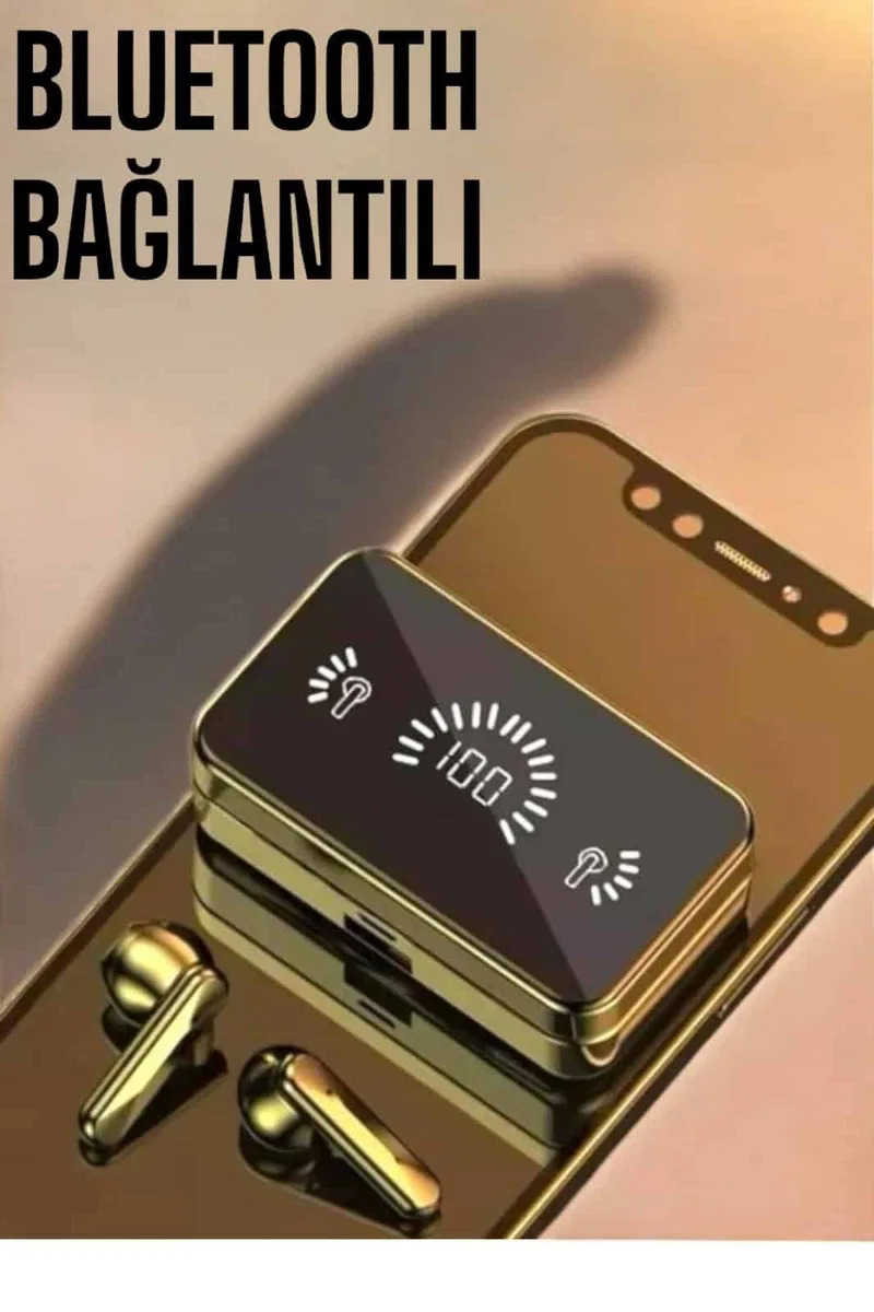 Aynalı Bluetooth Kulaklık Telefon Standlı Dijital Göstergeli görsel 5