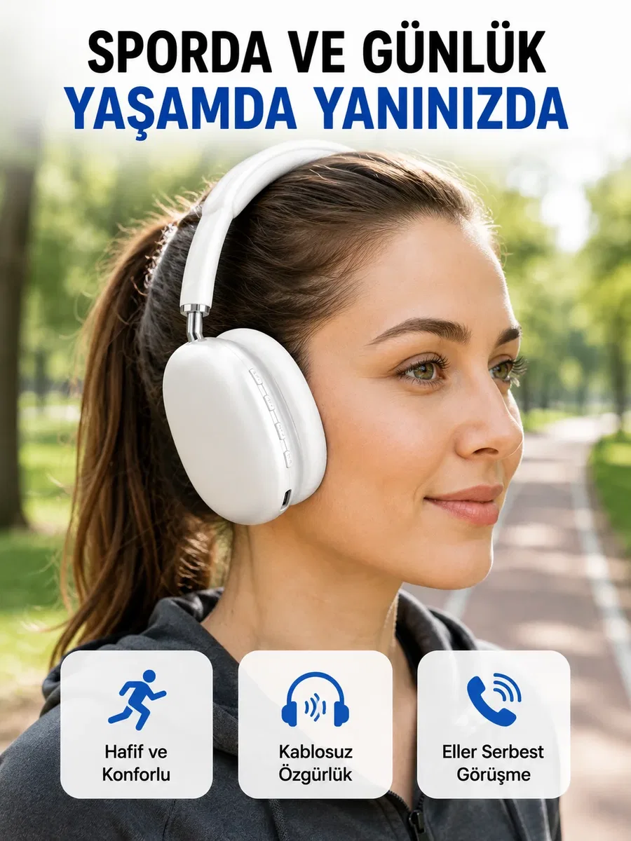 Stereo Ses Kaliteli Bluetooth Kulaklık | Katlanabilir ve Ergonomik Tasarım Yeni Nesil