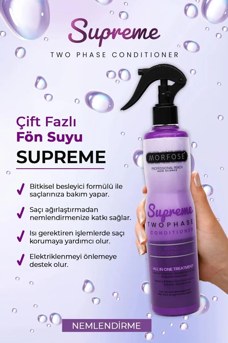 Çift Fazlı Supreme Kondisyoner Fön Suyu 400 ML - mrfs görsel 2