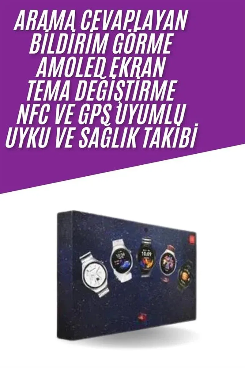Unı Yuvarlak Ekranlı 7 Kordonlu Akıllı Saat GPS Destekli Çoklu Kordon Seçeneği