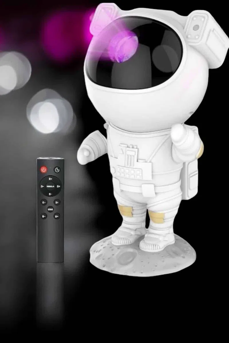 Astronot Bluetooth Hoparlör Gökyüzü Projektör Gece Lambası görsel 2