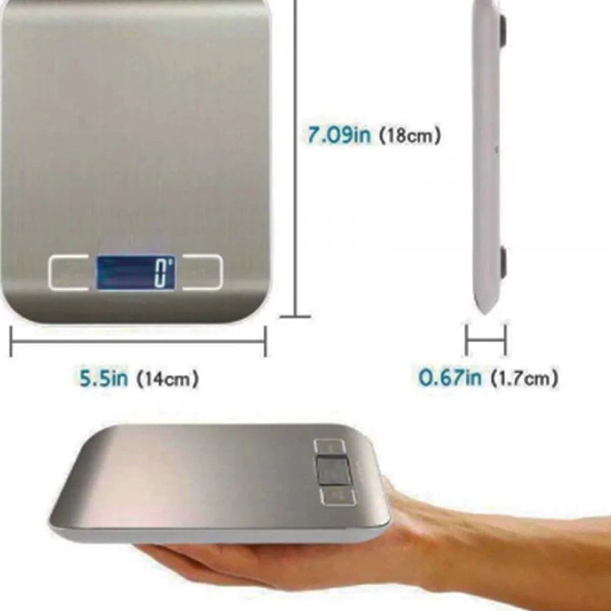 Dijital Mutfak Terazisi Paslanmaz Çelik Elektronik Lcd Ağırlık 5 Kg Ölçeklii Pişirme Ölçü Aleti görsel 4
