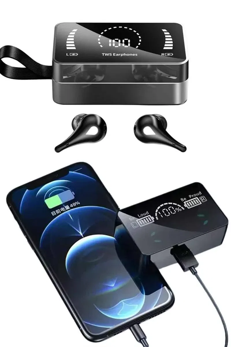 TWS Bluetooth Kulaklık Kablosuz Uzun Pil Ömrü Dijital Göstergeli Powerbank görsel 4