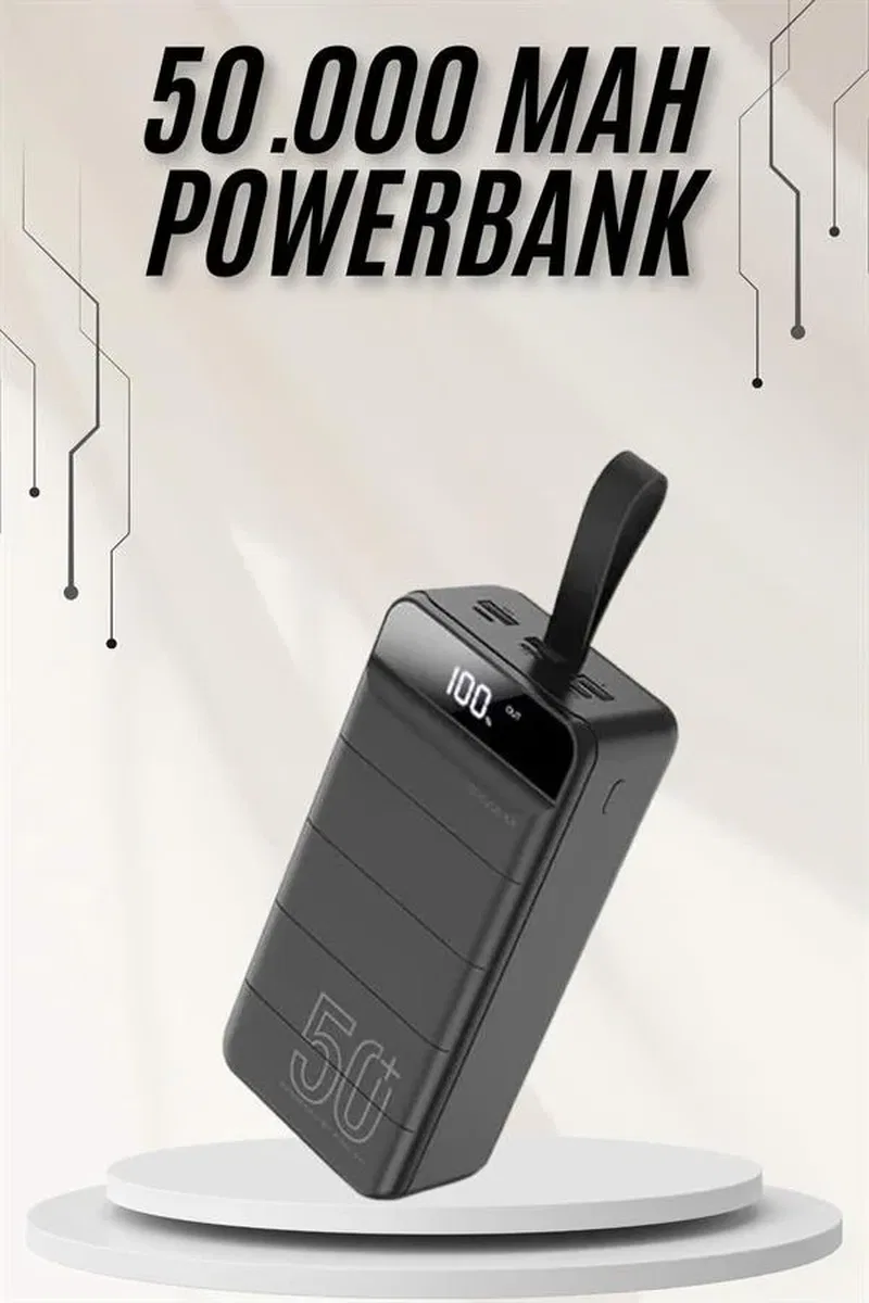 Powerbank Çoklu Şarj Girişi 50. 000 Mah Taşınabilir Dijital Göstergeli (Kopya) görsel 2