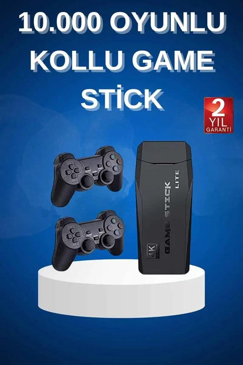Çift Kollu 2. 4g kablosuz Retro 4k Game stick 3500 oyun atari HD Görüntü Kalitesi görsel 2