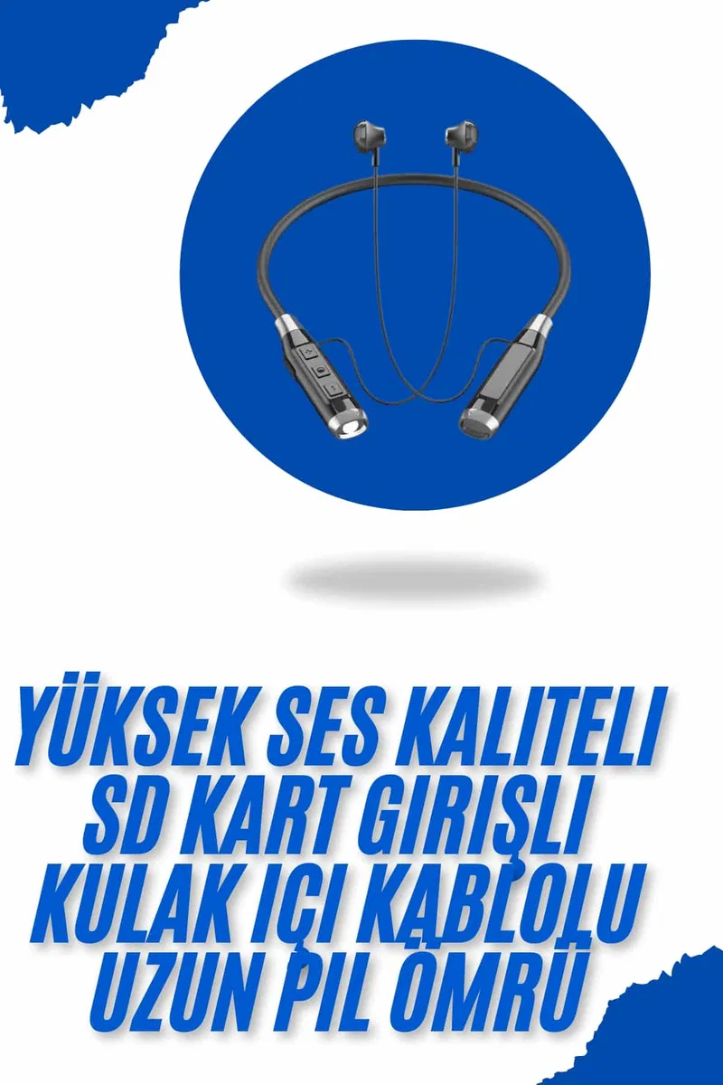 Bluetooth Kulaklık 120 Saat Kullanım Süresi Boyun Askılı Bluetooth Kablosuz Kulaklık görsel 2