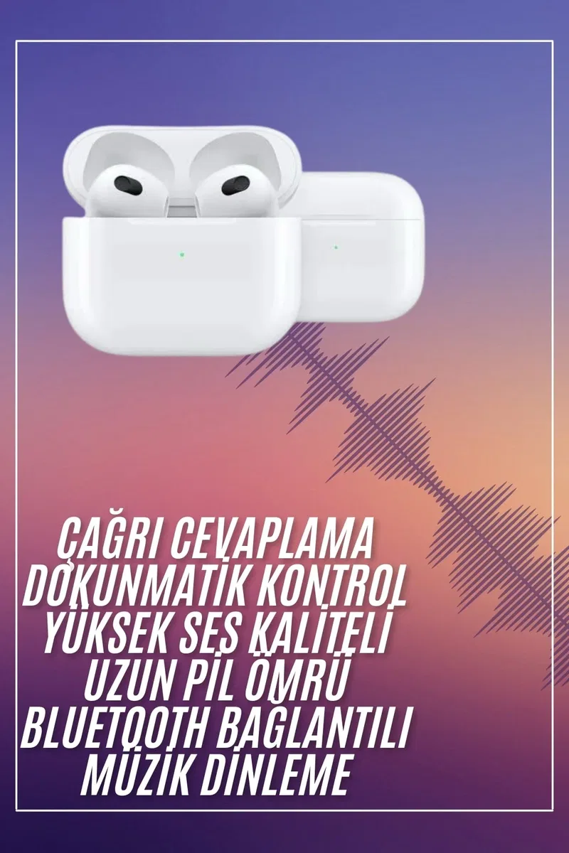 Bluetooth Kulaklık 3. Nesil Ios Android Uyumlu Yeni Nesil Wireless Charge görsel 2