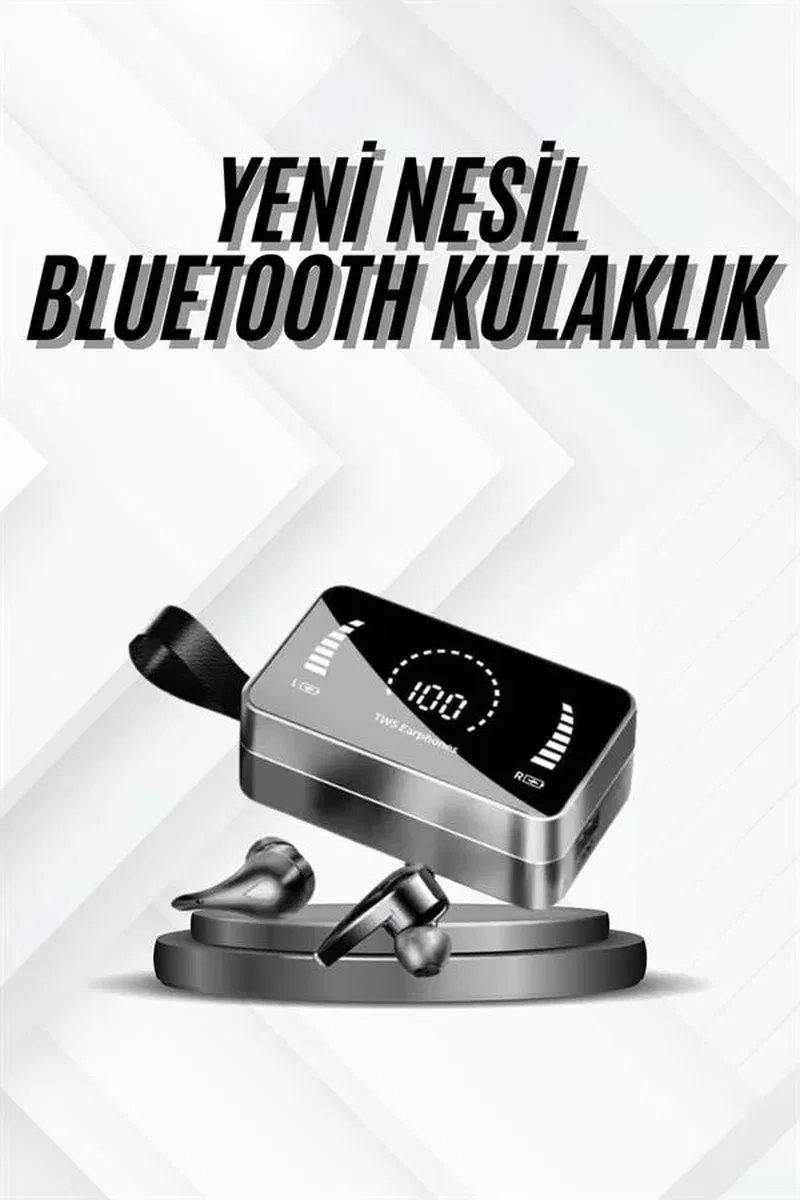 TWS Bluetooth Kulaklık Kablosuz Uzun Pil Ömrü Dijital Göstergeli Powerbank görsel 2
