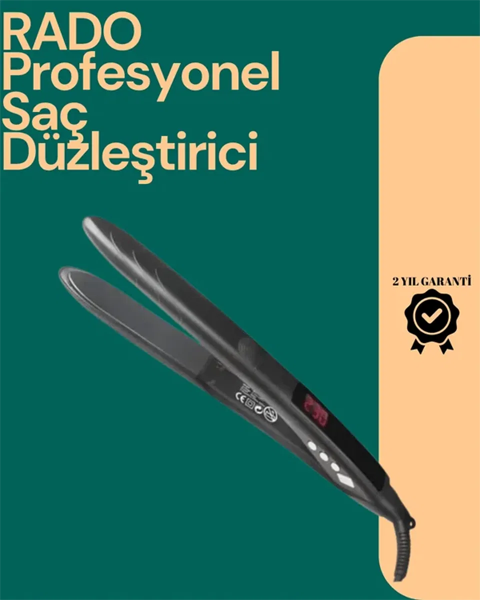 Isı Ayarlı Profesyonel Saç Düzleştirici – Titanyum Seramik Plaka görsel 2