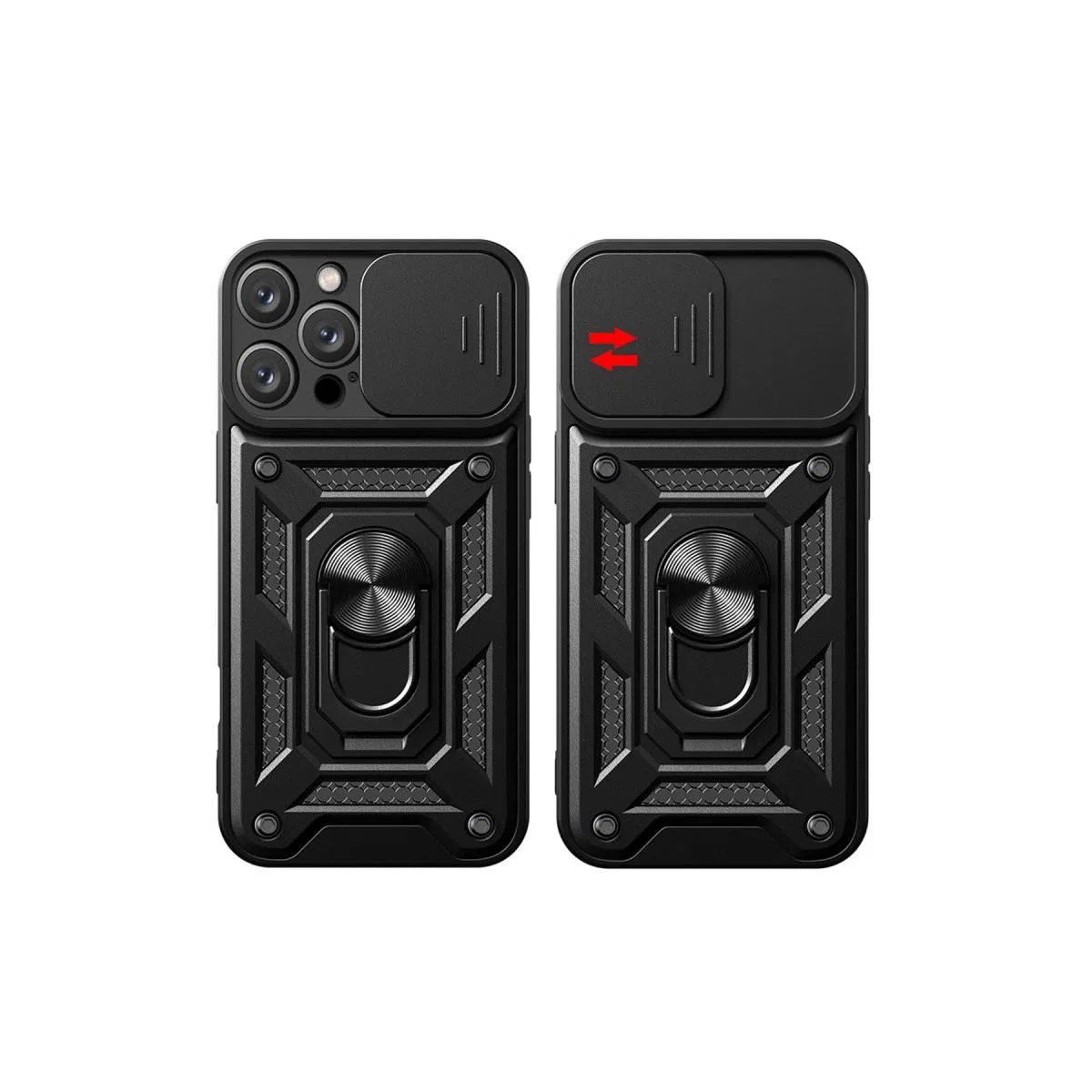 Apple İphone 16 Pro Kılıf Pars Lens Yüzüklü Silikon - Gümüş görsel 2