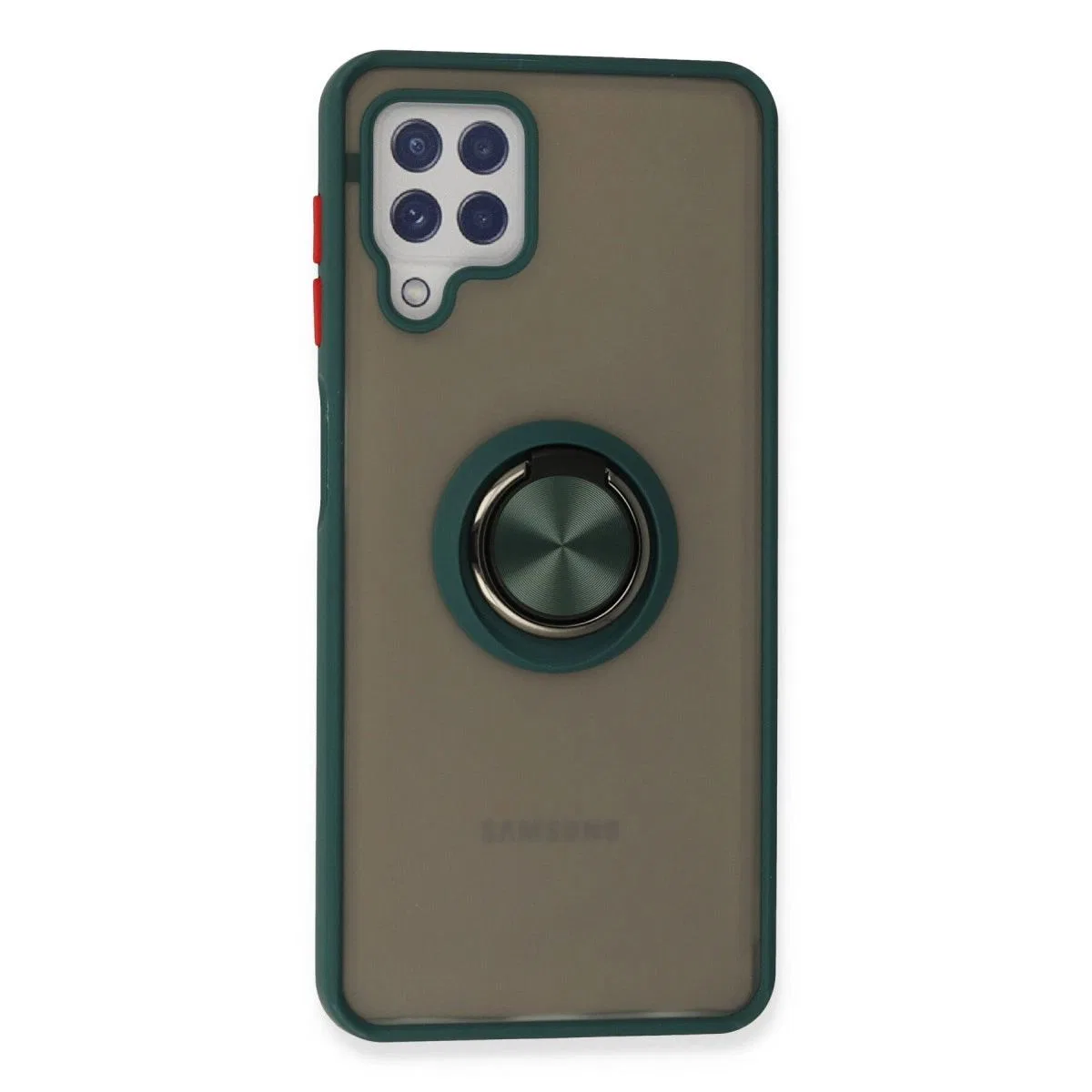 Samsung Galaxy A22 Kılıf Montreal Yüzüklü Silikon Kapak - Yeşil görsel 3