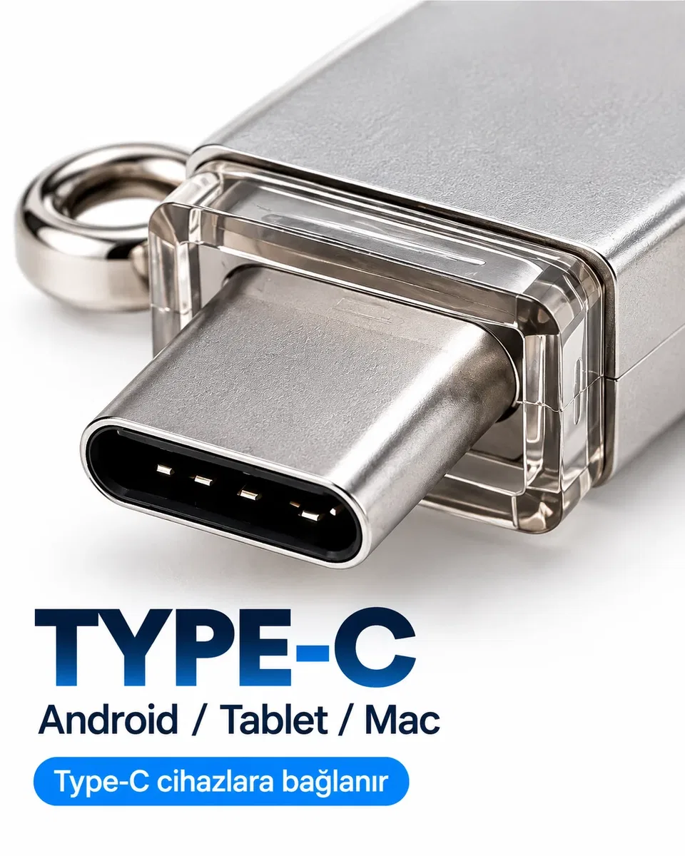 128GB 4’lü Girişli Flash Bellek Lightning Type-C USB-A MicroUSB Telefon Tablet Bilgisayar Uyumlu görsel 5