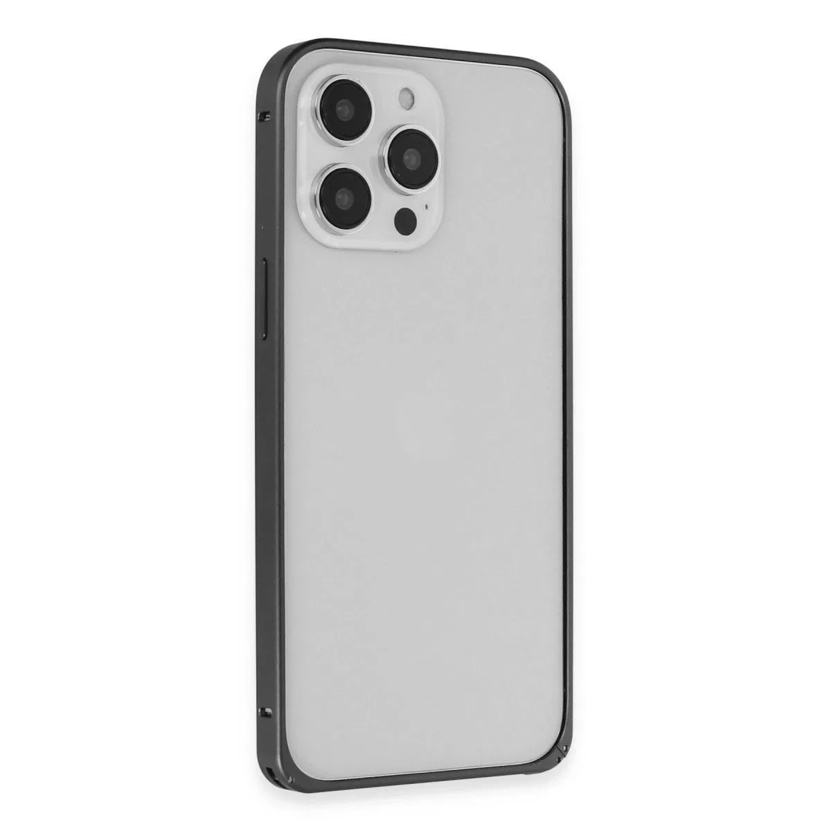 Joko Apple İphone 15 Pro Max Kılıf Metal Bumper Magneticsafe Kapak - Siyah görsel 3