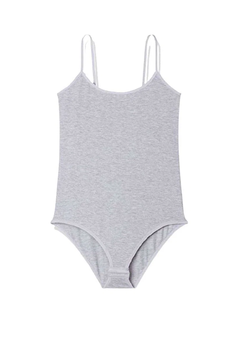 İp Askılı Kadın Çıtçıtlı Body Gri görsel 2