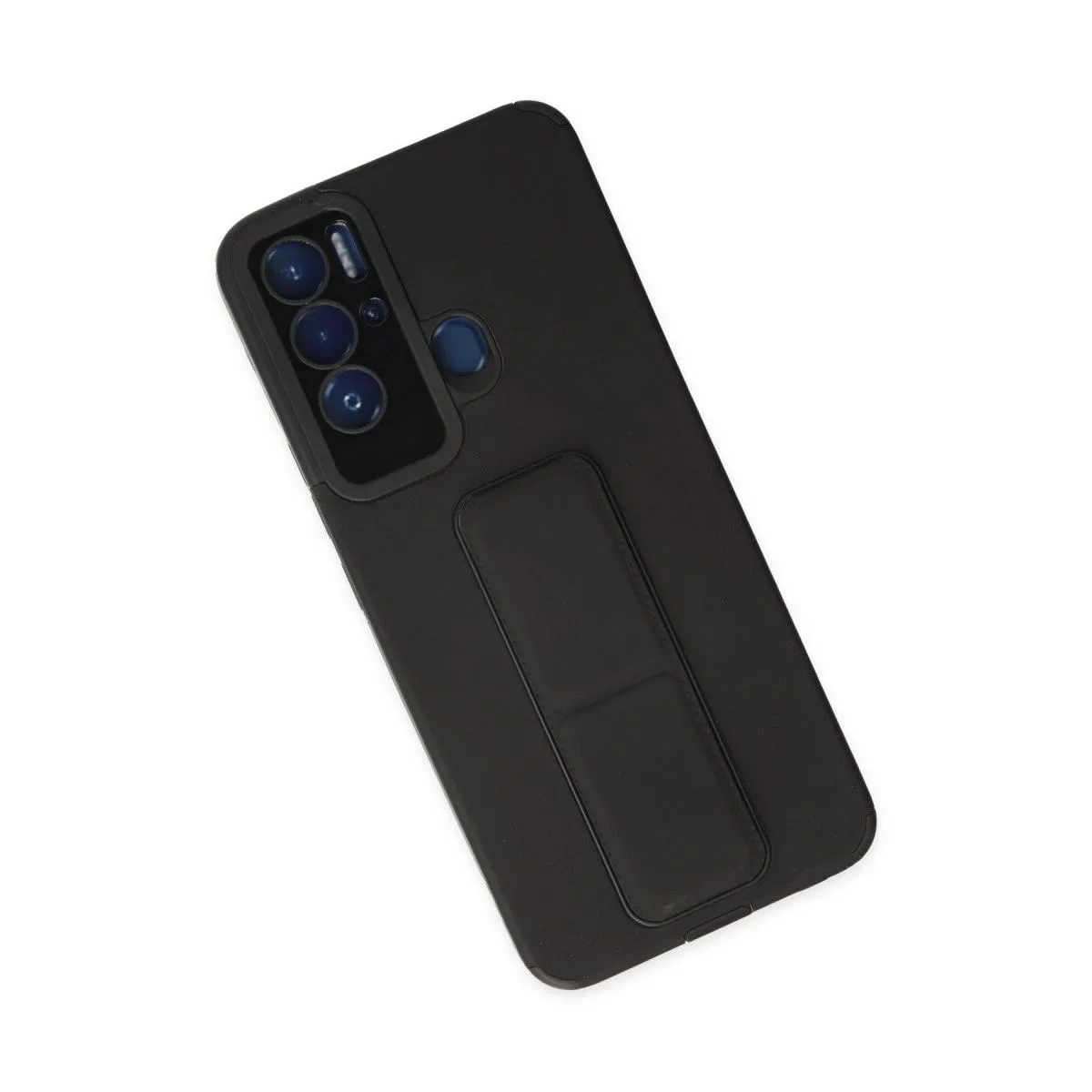 Tecno Pova Neo Kılıf Mega Standlı Silikon - Siyah görsel 3