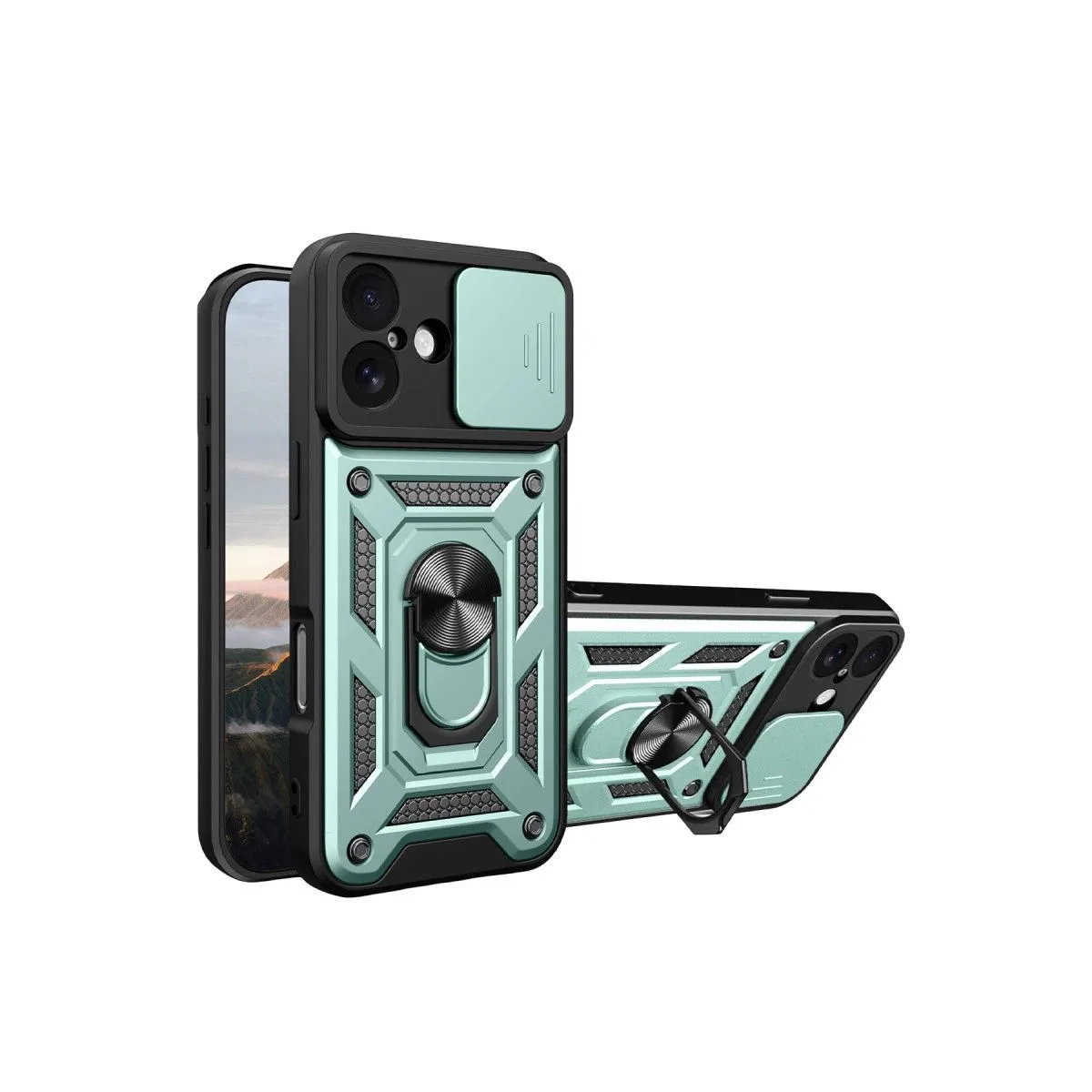 Apple İphone 17 Pars Lens Yüzüklü Silikon - Yeşil