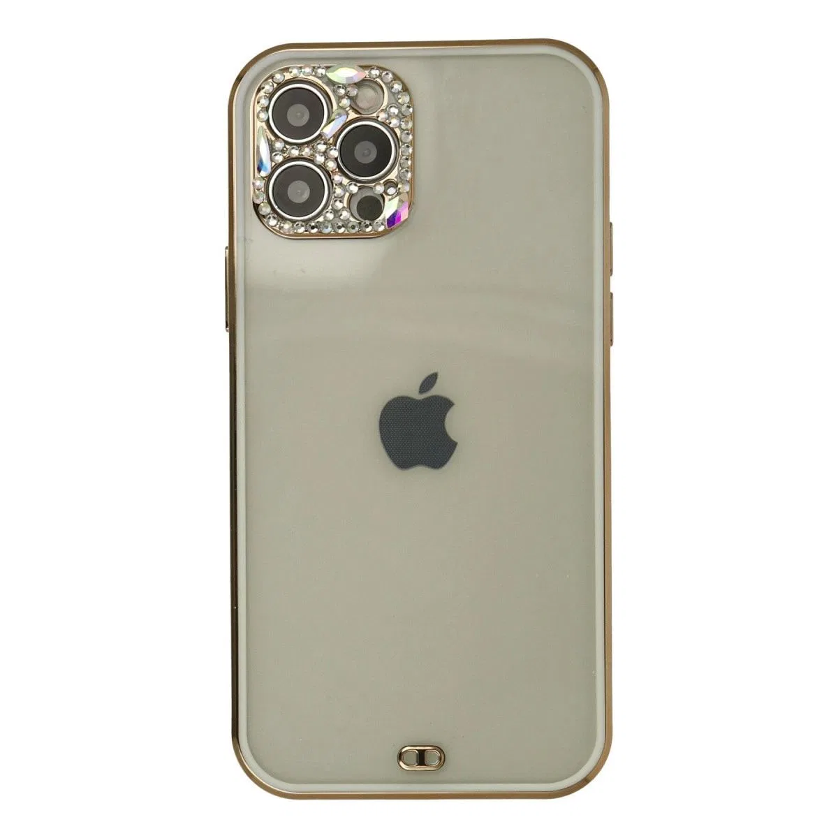 Apple İphone 12 Pro Max Kılıf Liva Taşlı Silikon - Beyaz