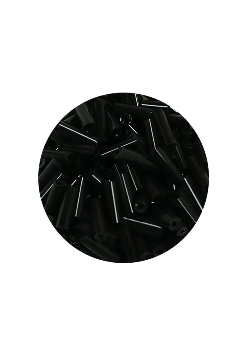 Uzun Boru Kesme Boncuk Çap 2mm Uzunluk 10 mm - 60 Gram - Siyah - BNC280 görsel 2