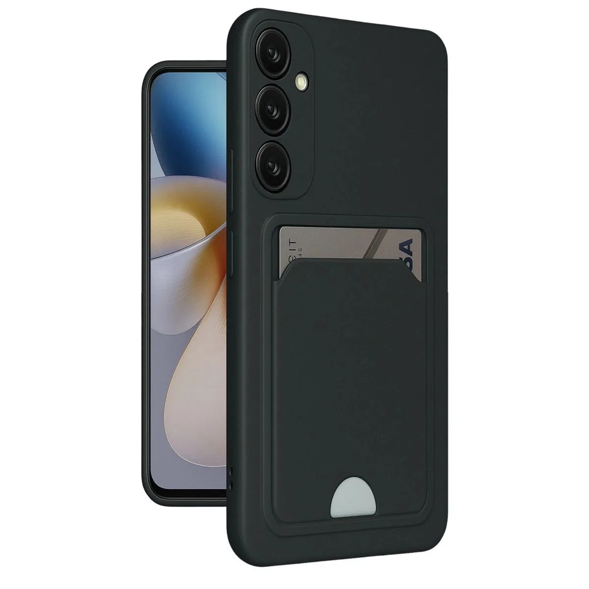 Samsung Galaxy A55 5g Kılıf Kelvin Kartvizitli Silikon - Siyah