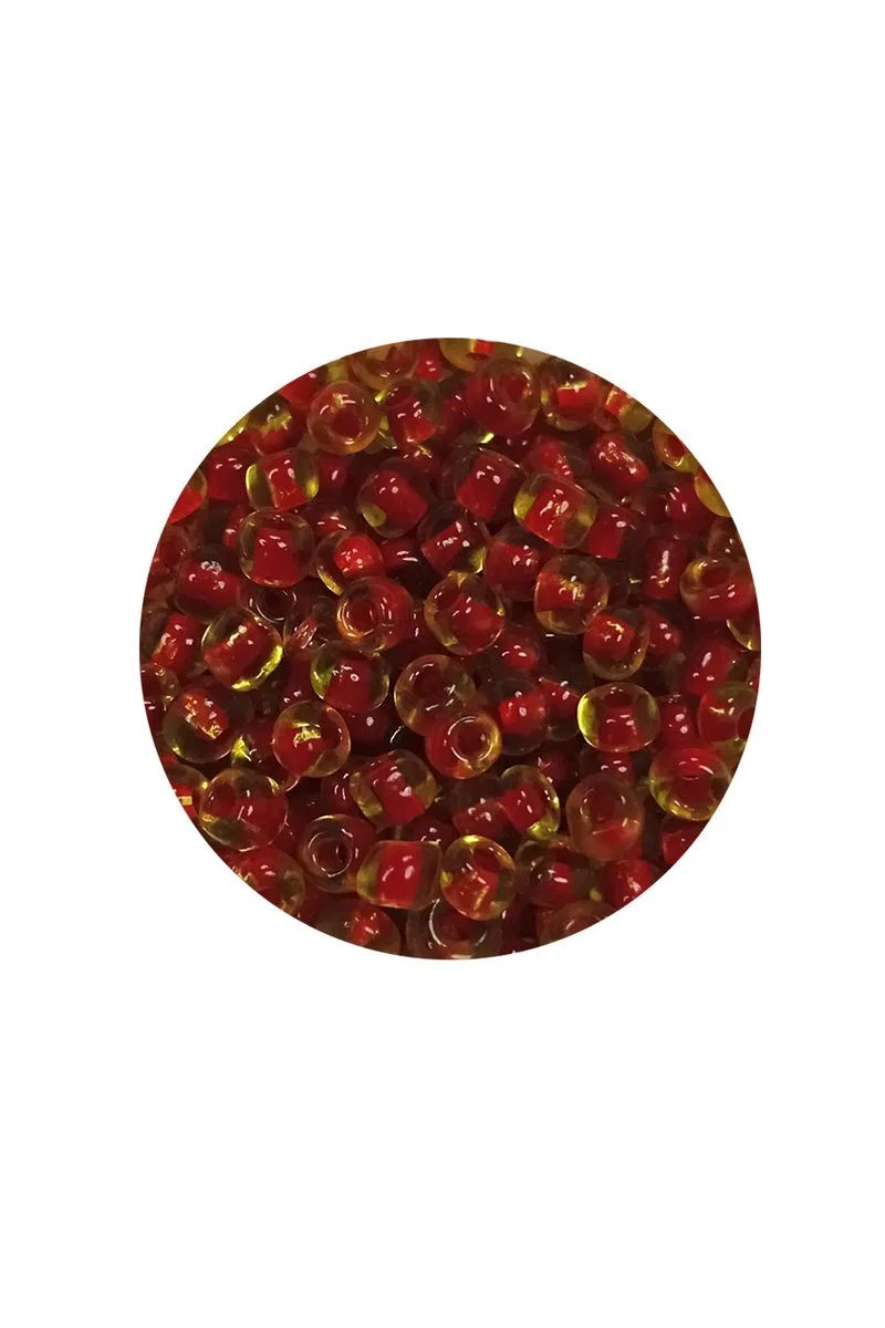 Dökme Cam Kum Boncuk (8/0) 3 mm - 60 Gram - Şeffaf Sarı Kırmızı - BNC216 görsel 2