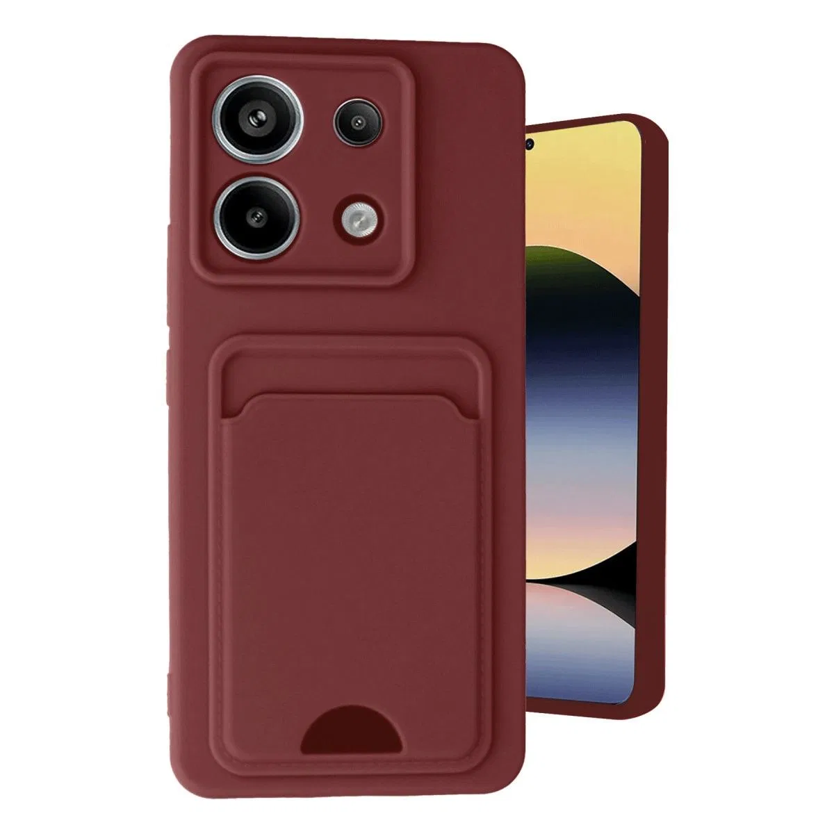 Xiaomi Redmi Note 13 Pro 5g Kılıf Kelvin Kartvizitli Silikon - Bordo